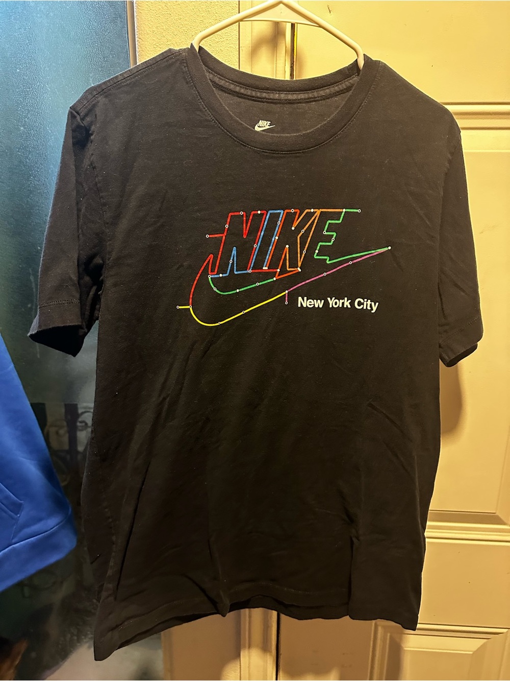 Nike New York City Subway Map Logo T-Shirt Size L Black